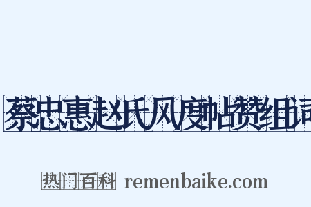 蔡忠惠赵氏风度帖赞组词是什么意思的图片